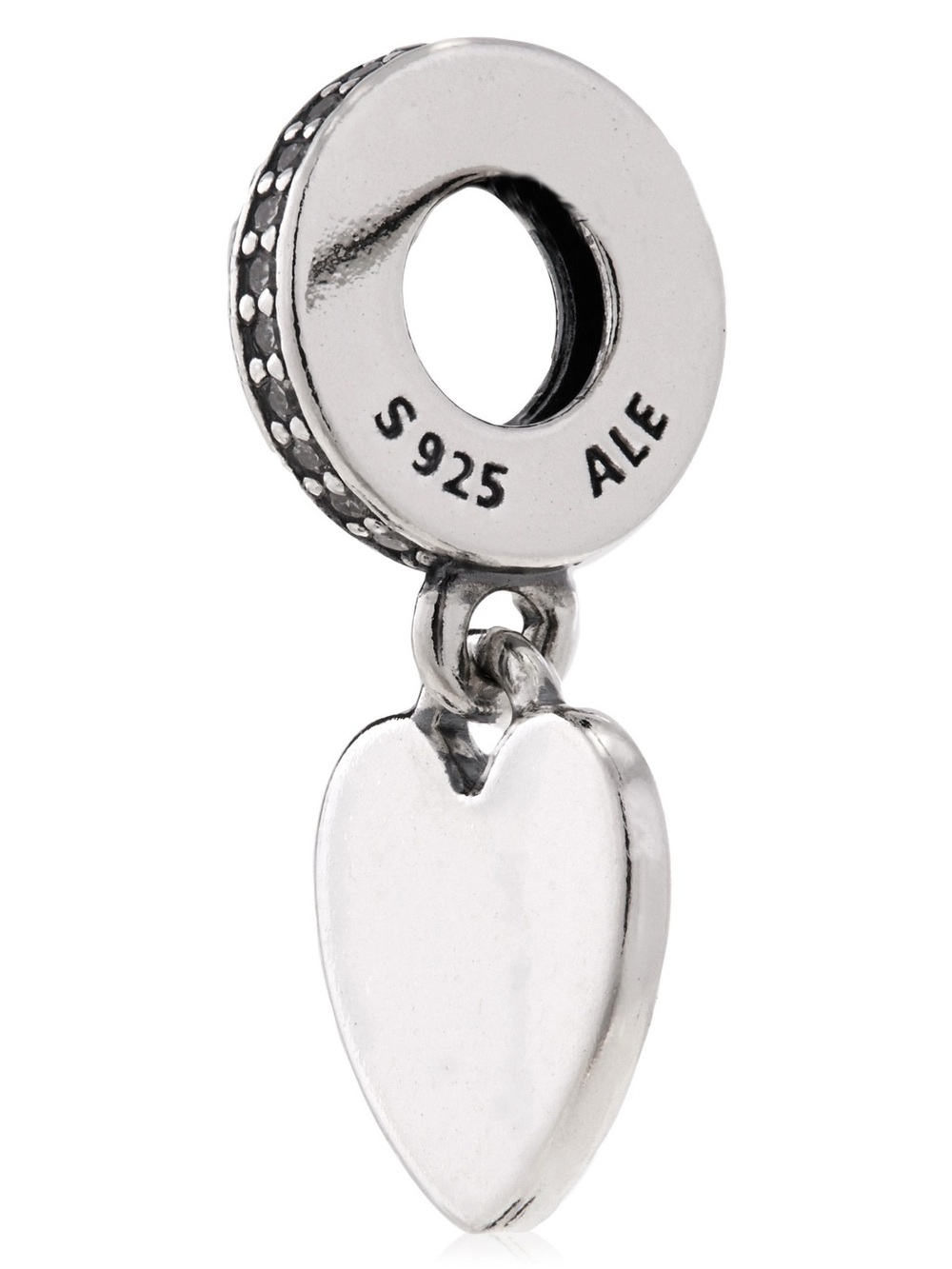 Pandora Heart silver dangle with clear cubic zirconia